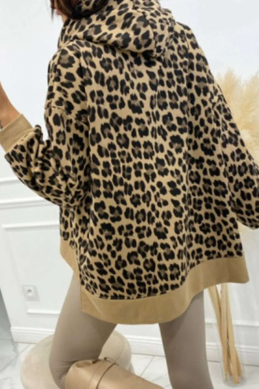 Leopard Dropped Shoulder Hoodie - Image 6