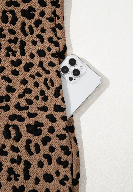 Leopard Johnny Collar Sleeveless Mini Dress - Image 9
