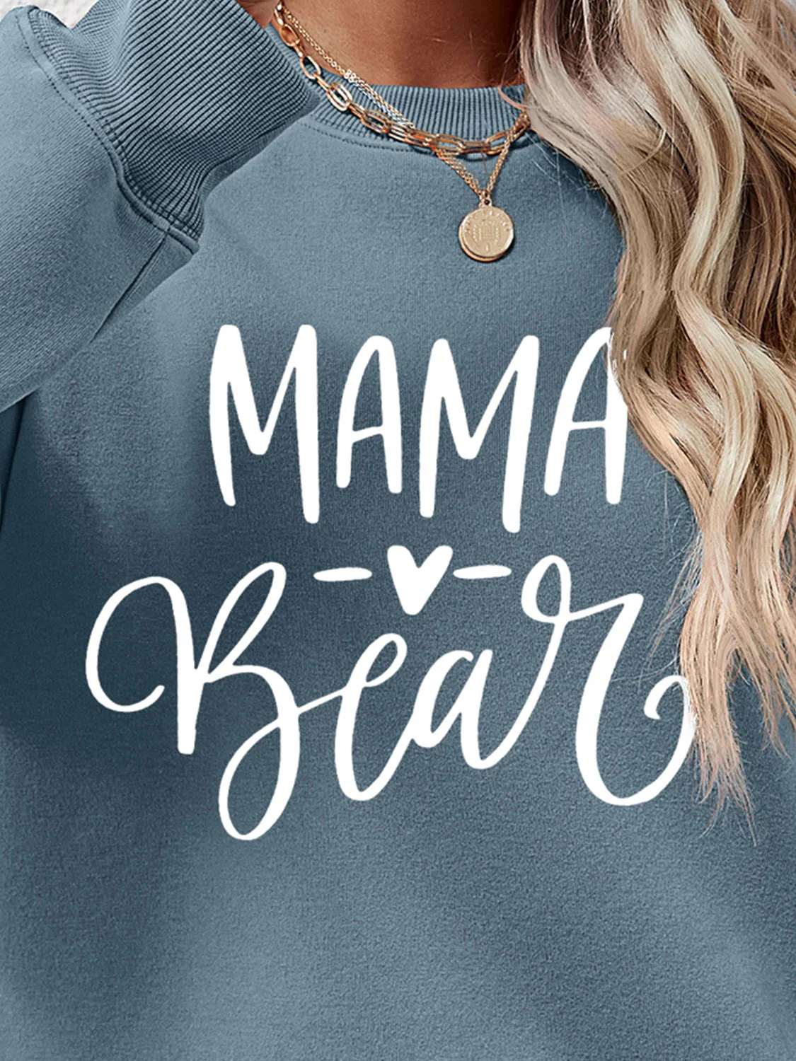 Letter Graphic Round Neck Long Sleeve Sweatshirt - Image 12