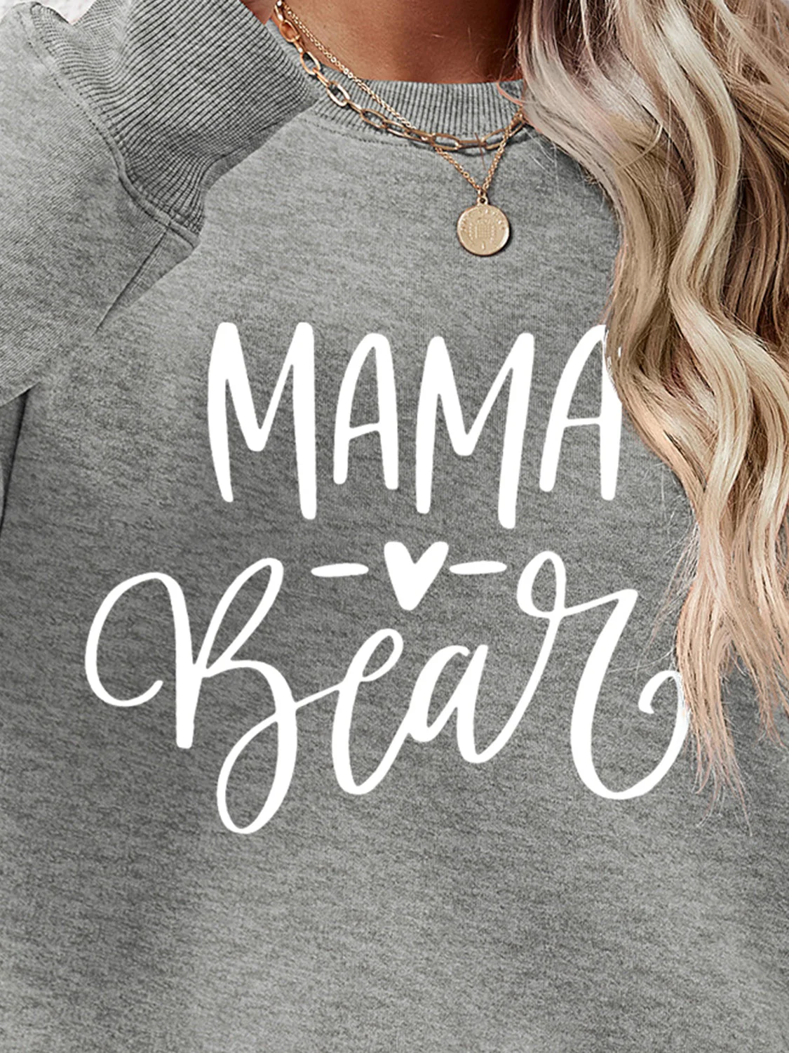 Letter Graphic Round Neck Long Sleeve Sweatshirt - Image 15