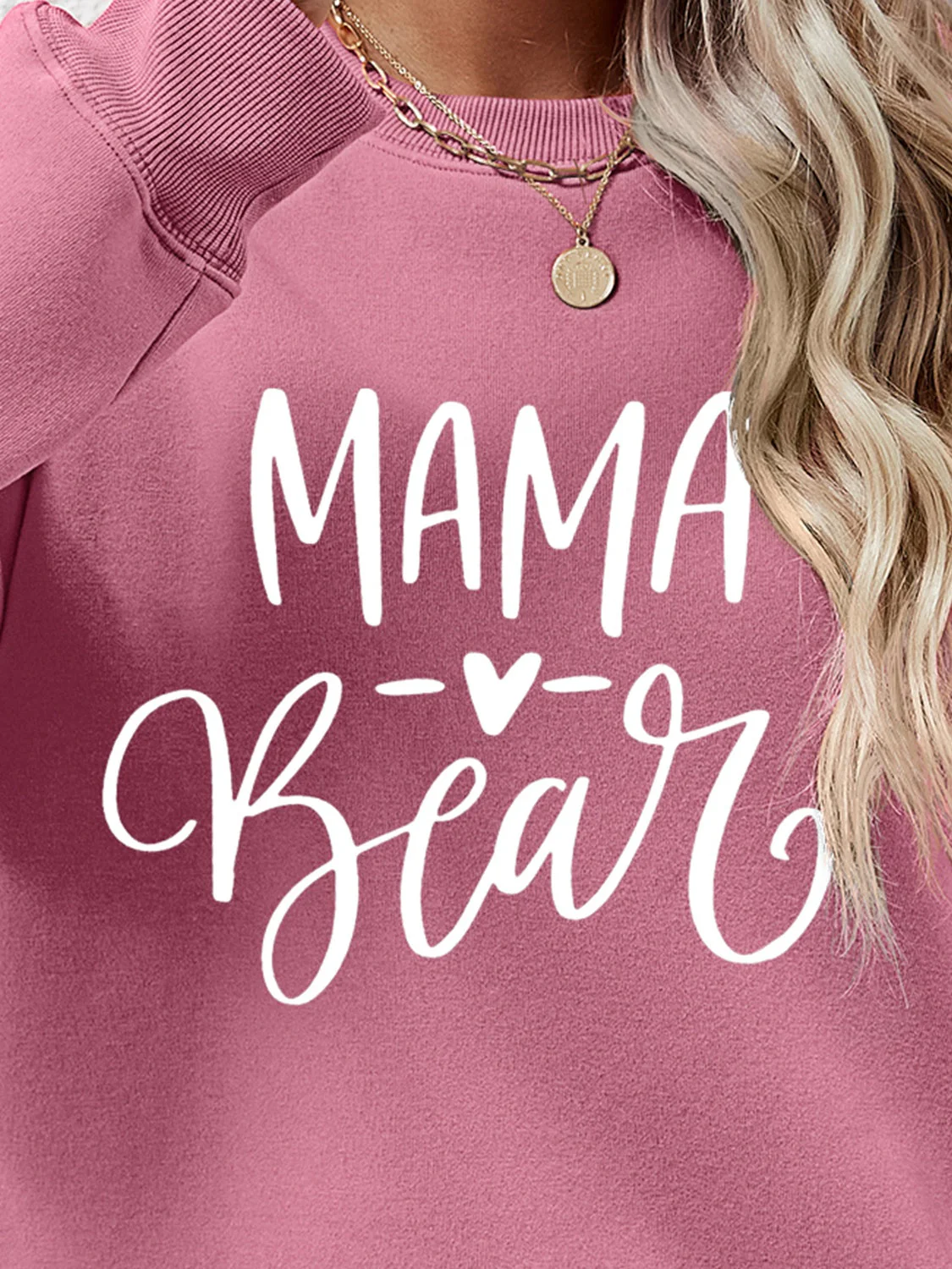 Letter Graphic Round Neck Long Sleeve Sweatshirt - Image 18