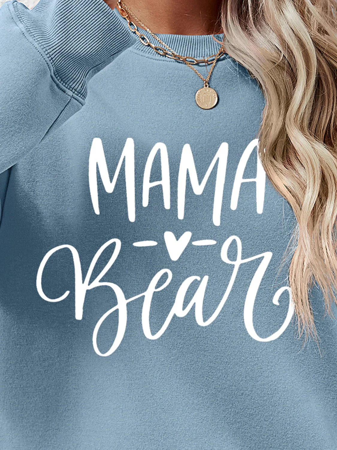 Letter Graphic Round Neck Long Sleeve Sweatshirt - Image 21