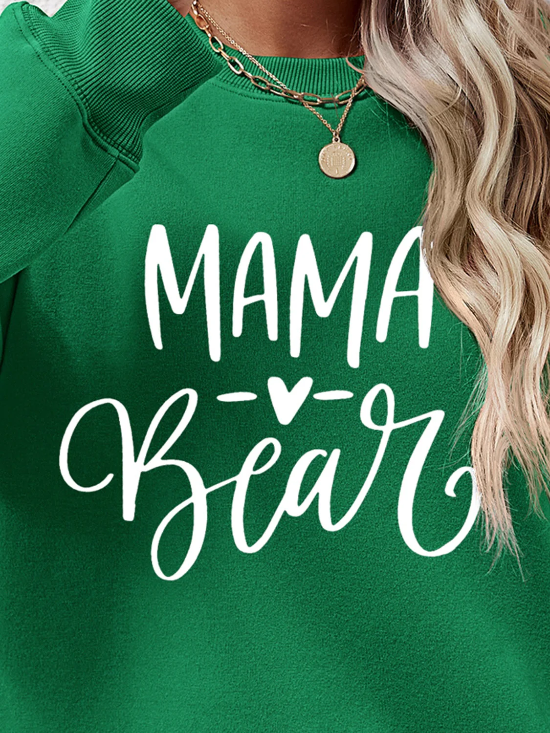 Letter Graphic Round Neck Long Sleeve Sweatshirt - Image 24
