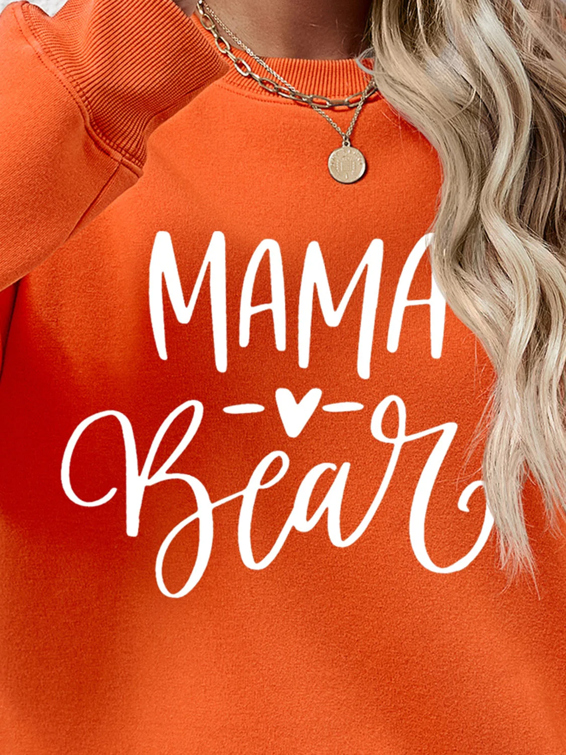 Letter Graphic Round Neck Long Sleeve Sweatshirt - Image 27