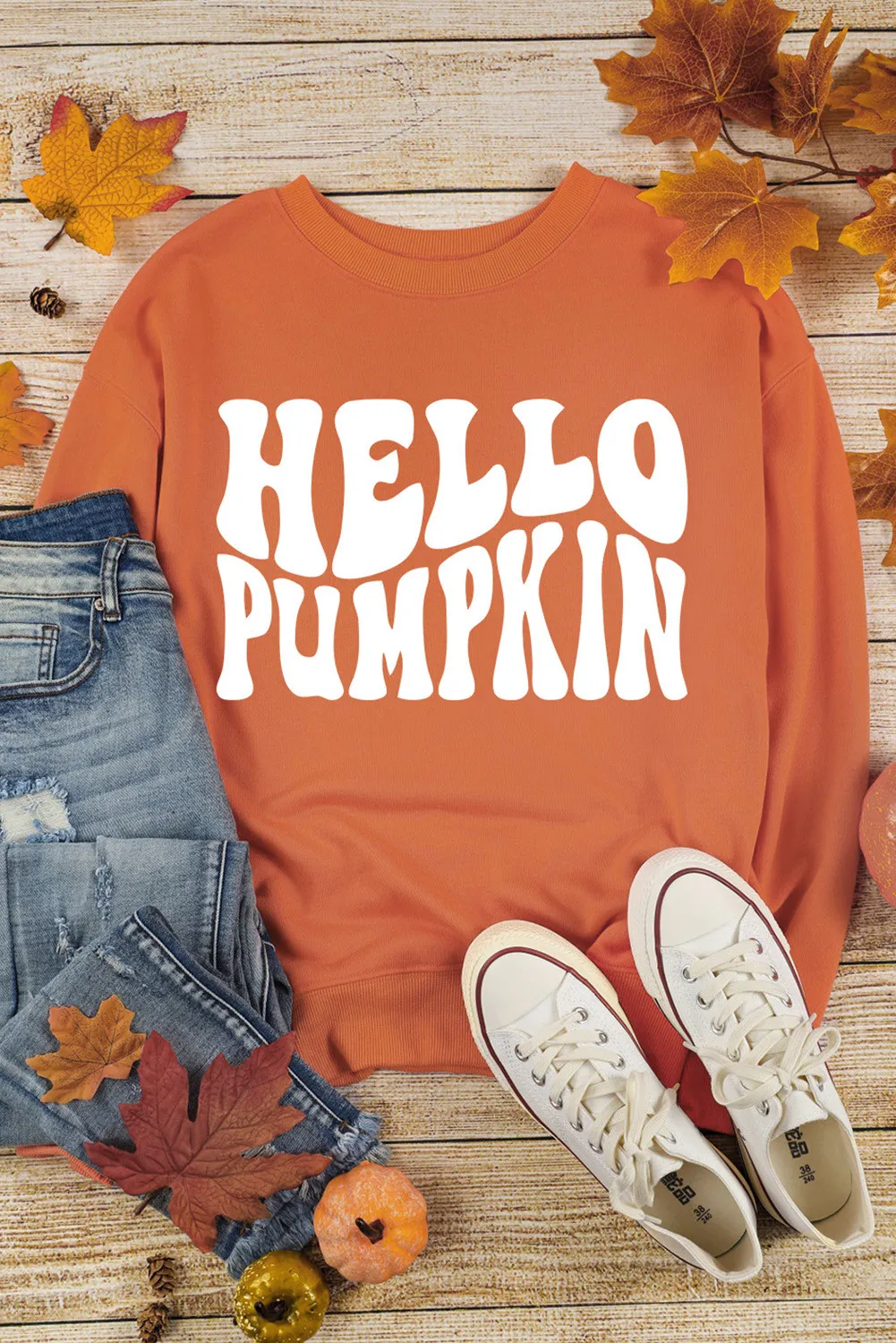 Letter Graphic Round Neck Long Sleeve Sweatshirt - Image 4