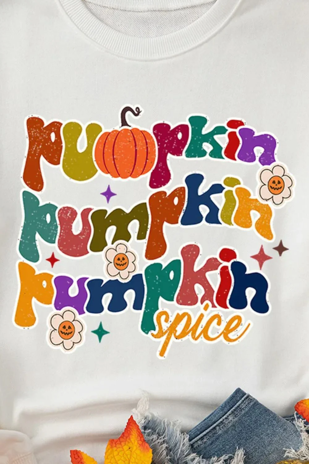 Letter Graphic Round Neck Long Sleeve Sweatshirt - Image 3