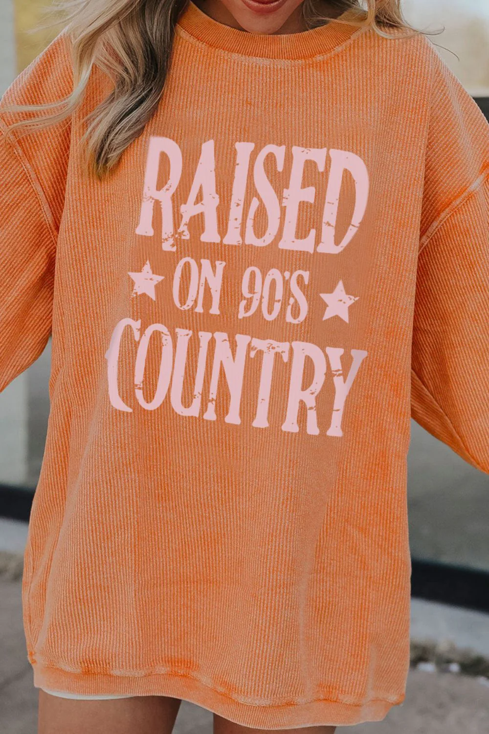 Letter Graphic Round Neck Long Sleeve Sweatshirt - Image 2