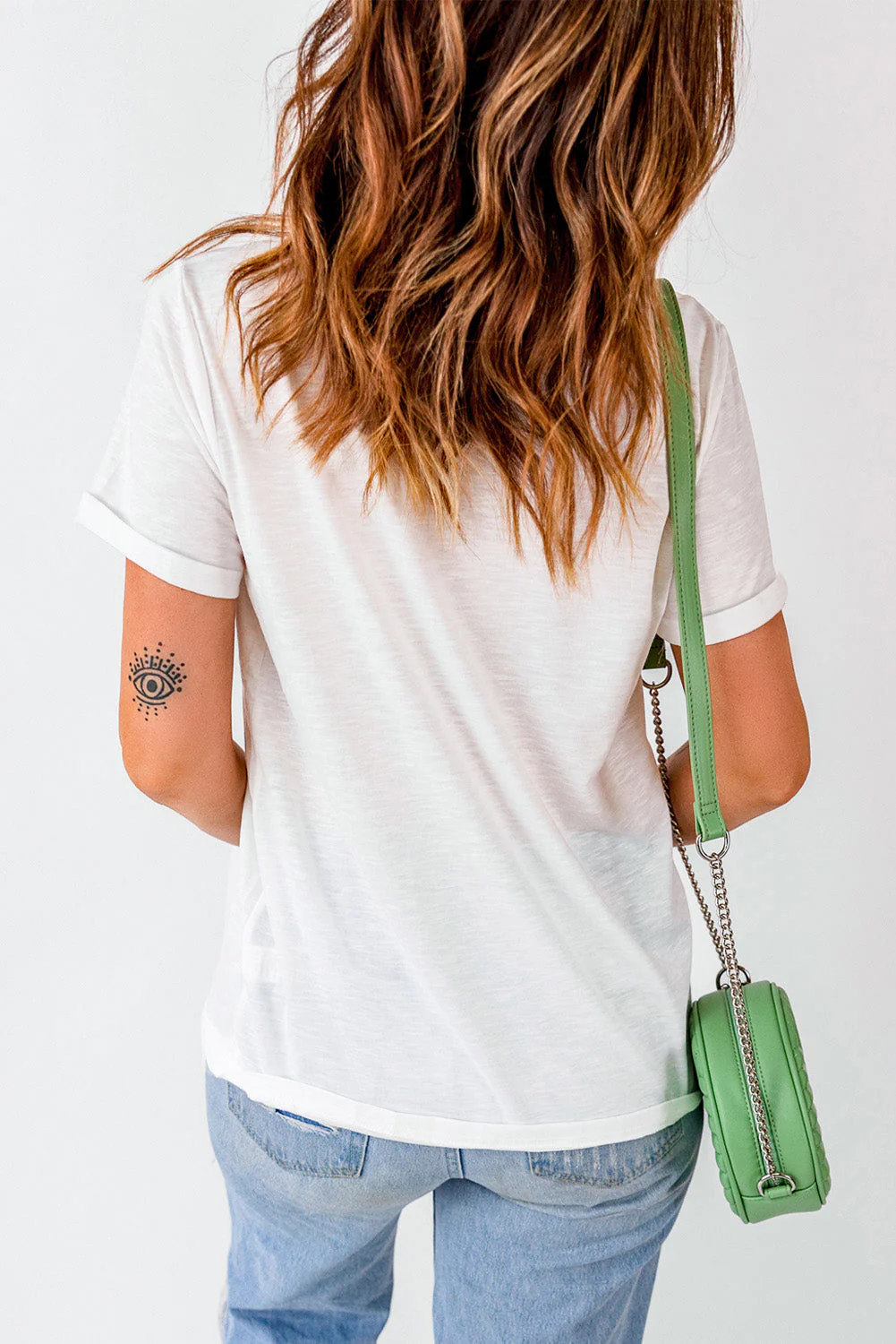 Letter Graphic Round Neck Short Sleeve T-Shirt - Image 4