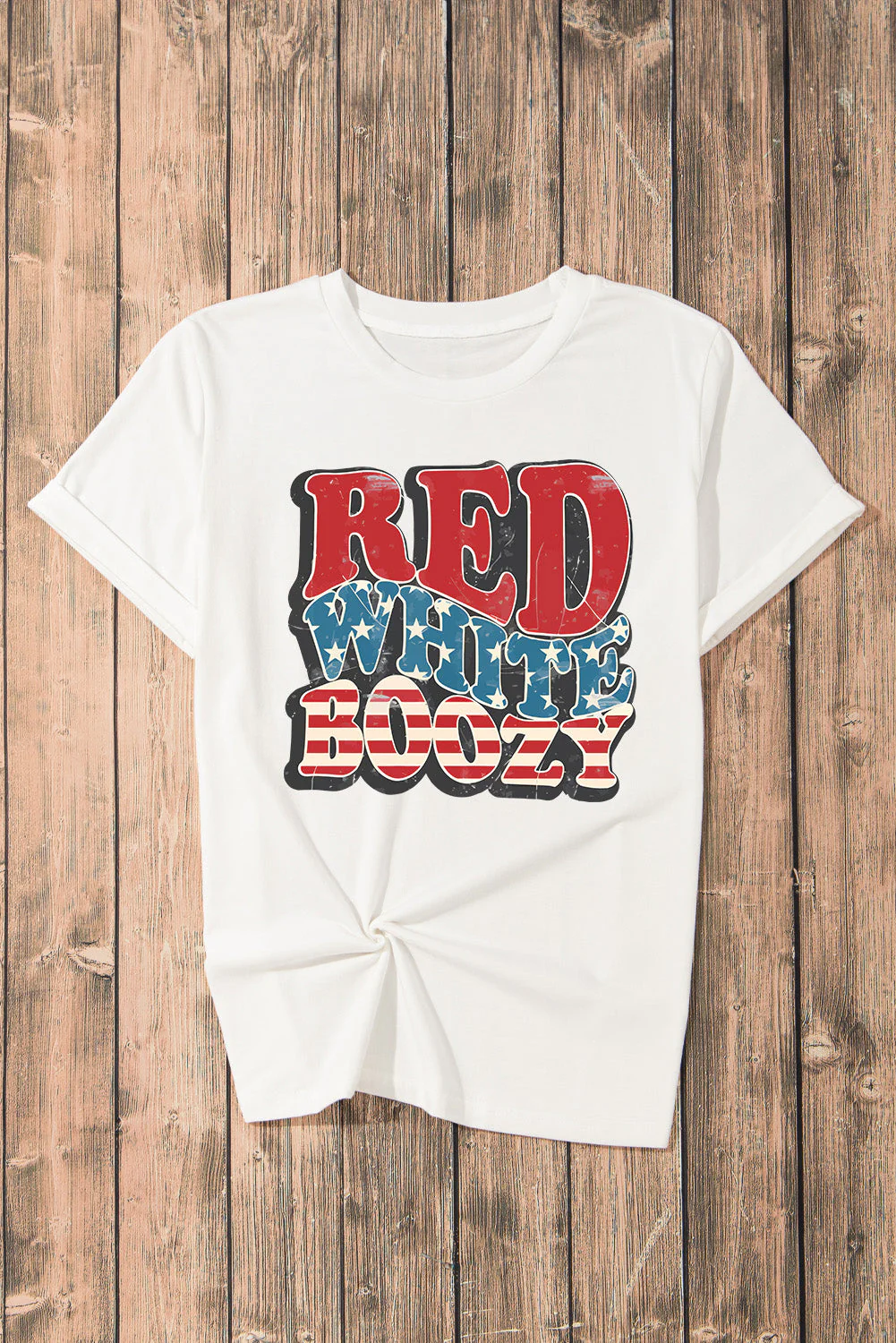 Letter Graphic Round Neck Short Sleeve T-Shirt - Image 5