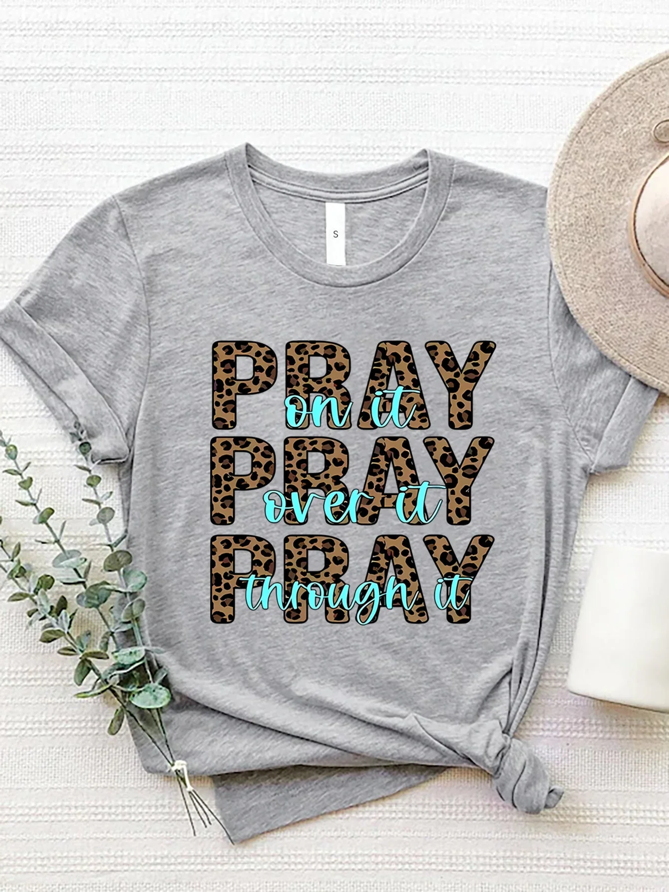 Letter Graphic Round Neck Short Sleeve T-Shirt - Image 10