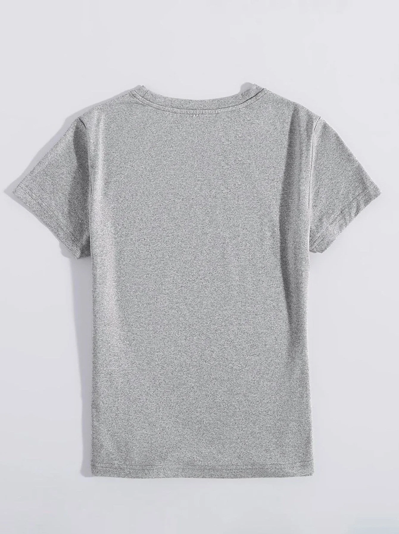 Letter Graphic Round Neck Short Sleeve T-Shirt - Image 11