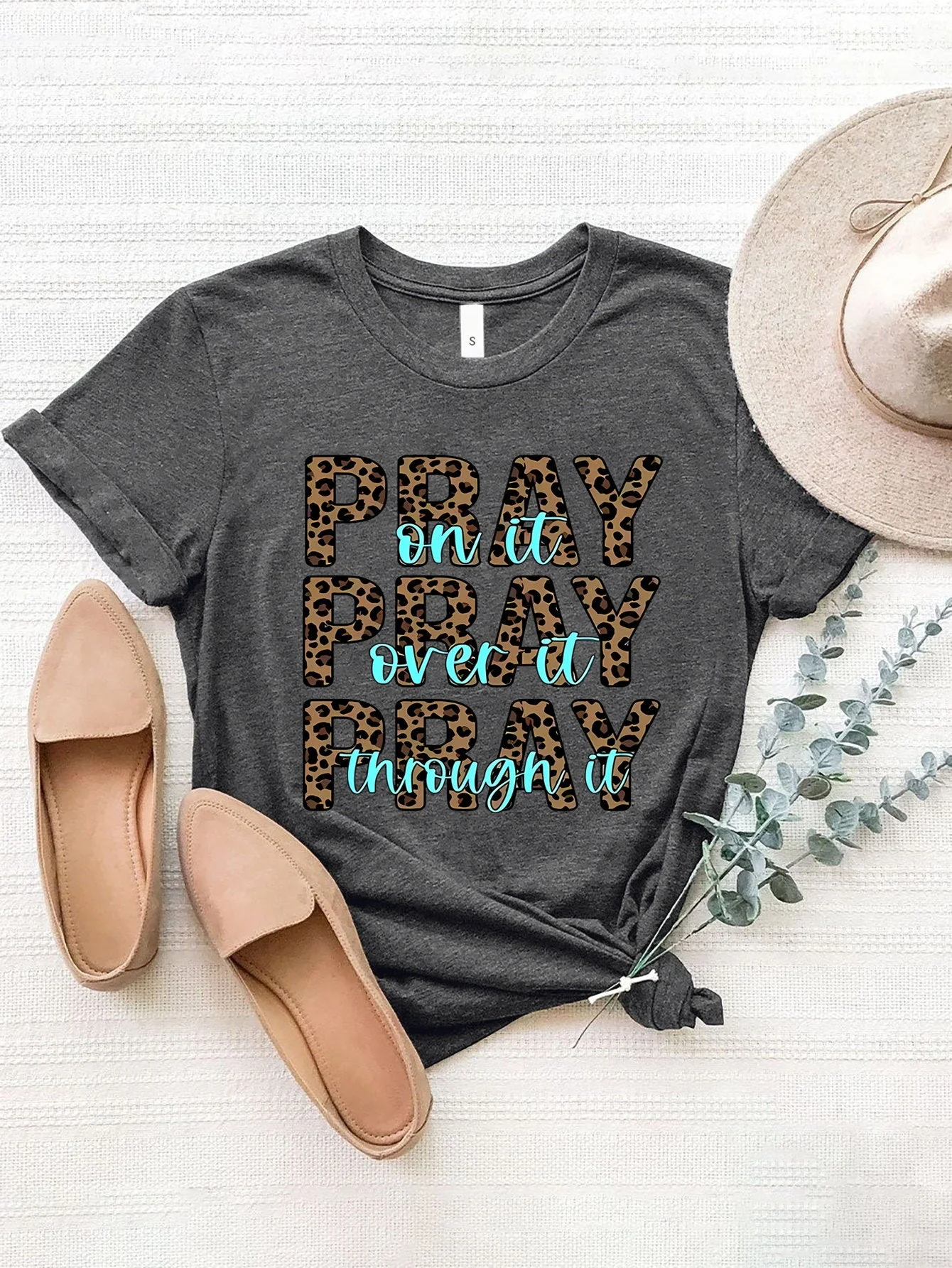 Letter Graphic Round Neck Short Sleeve T-Shirt - Image 16