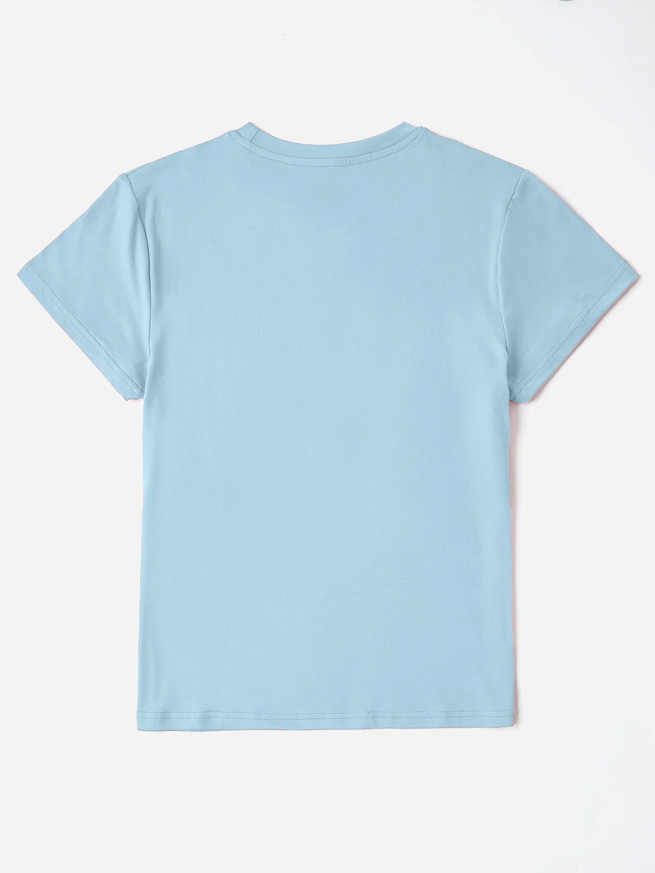 Letter Graphic Round Neck Short Sleeve T-Shirt - Image 20