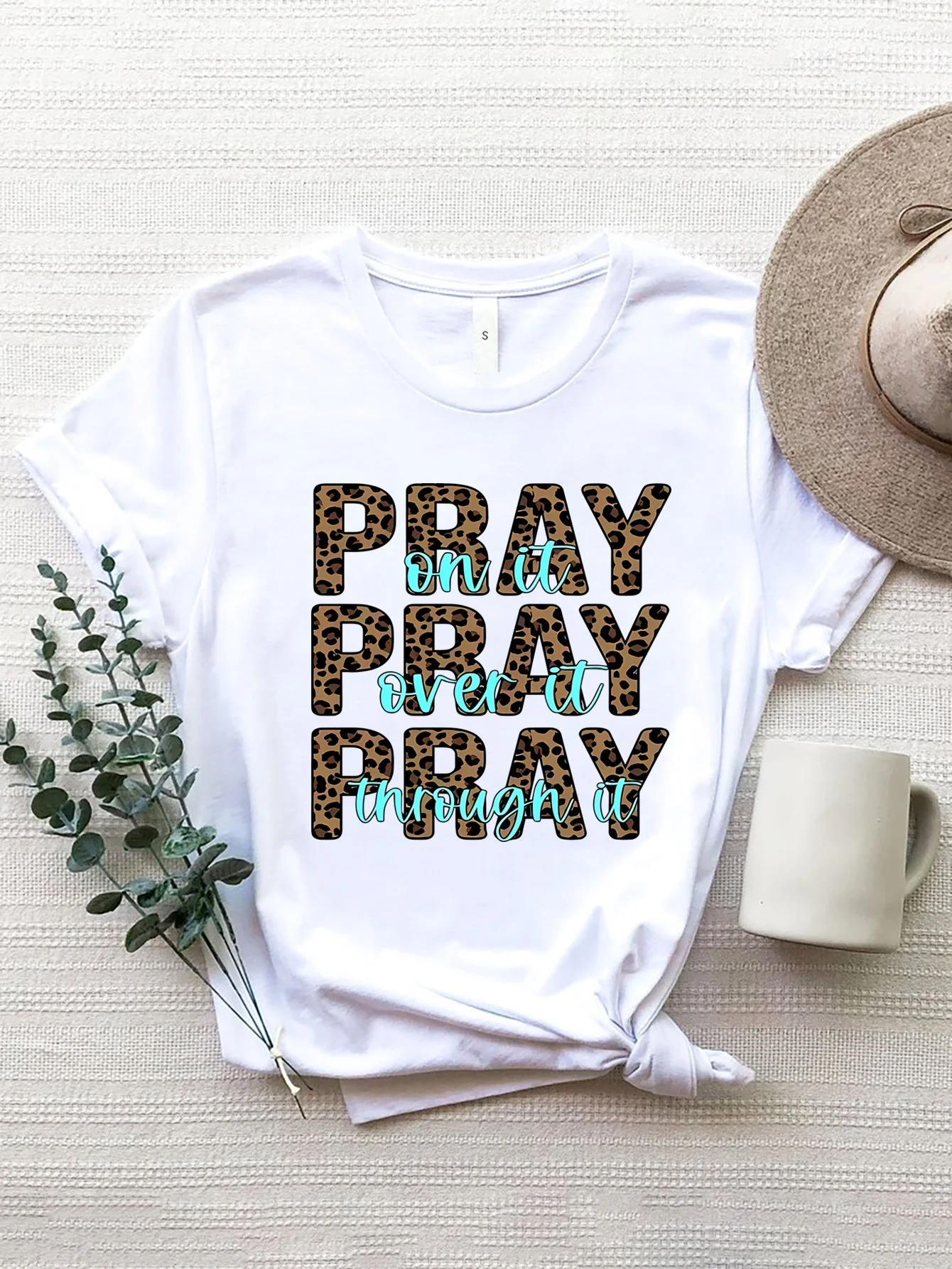 Letter Graphic Round Neck Short Sleeve T-Shirt - Image 4