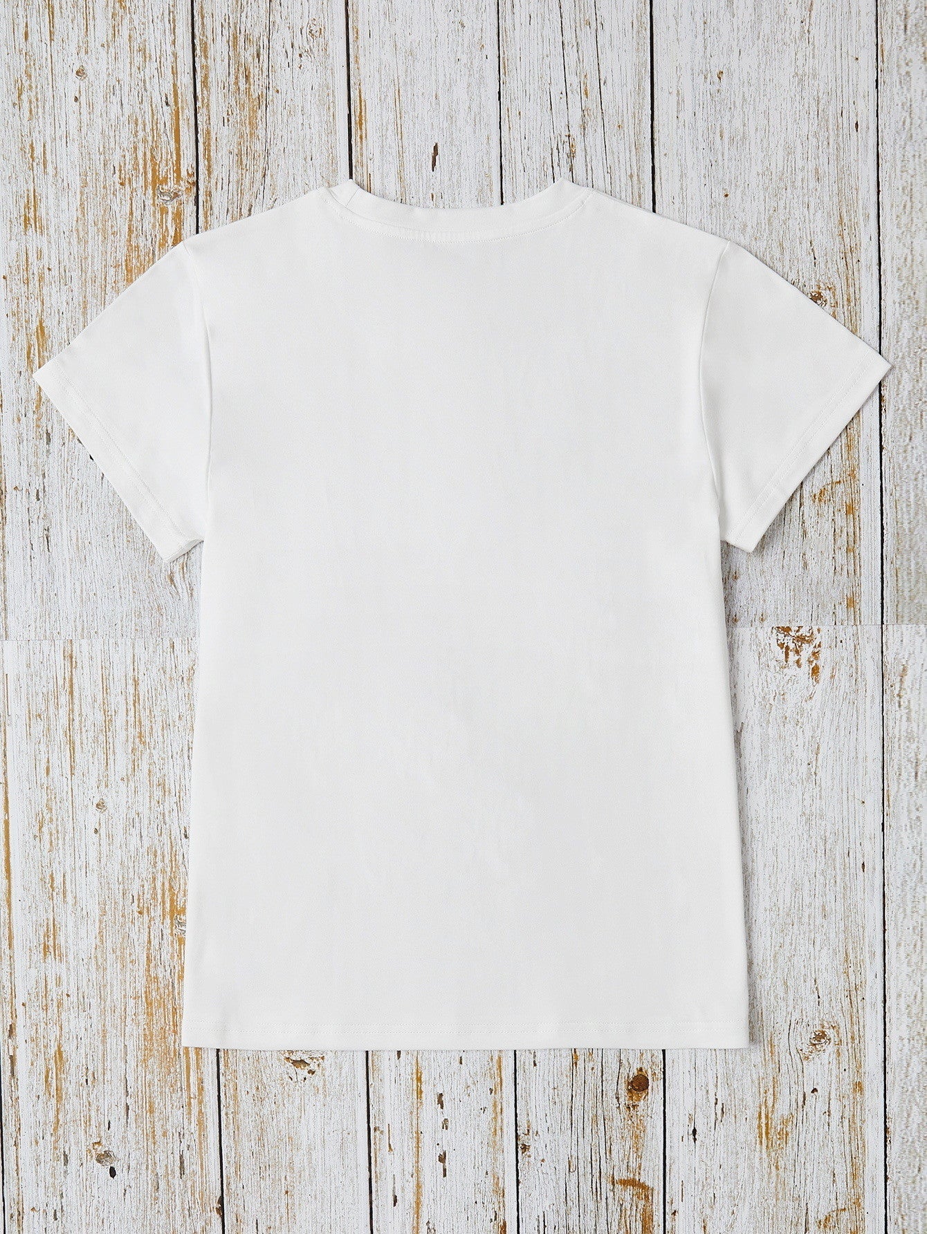 Letter Graphic Round Neck Short Sleeve T-Shirt - Image 5