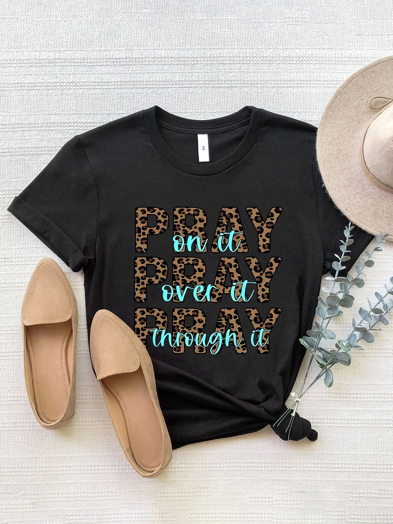 Letter Graphic Round Neck Short Sleeve T-Shirt - Image 7