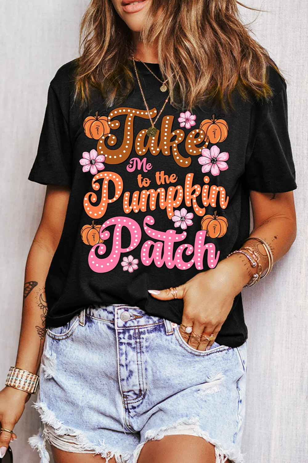 Letter Graphic Round Neck Short Sleeve T-Shirt - Image 7