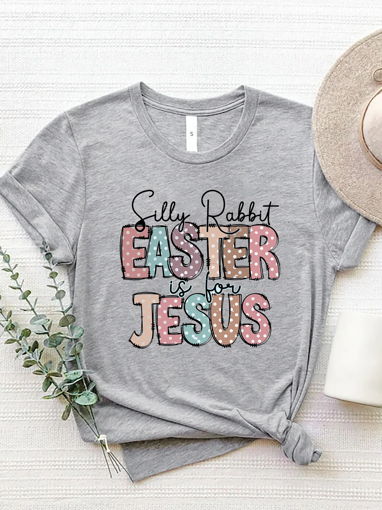 Letter Graphic Round Neck Short Sleeve T-Shirt - Image 13