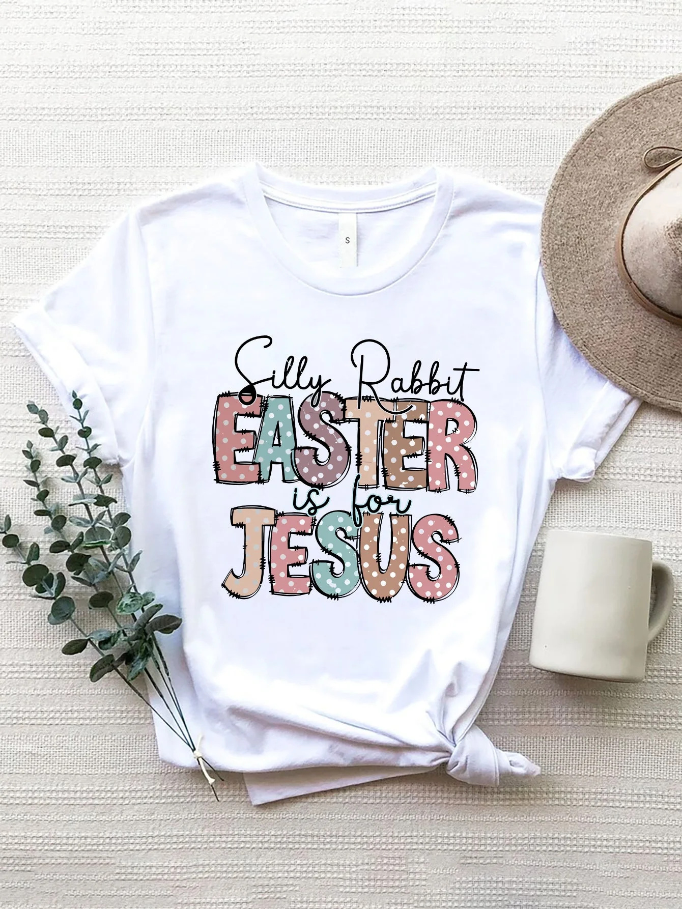 Letter Graphic Round Neck Short Sleeve T-Shirt - Image 4