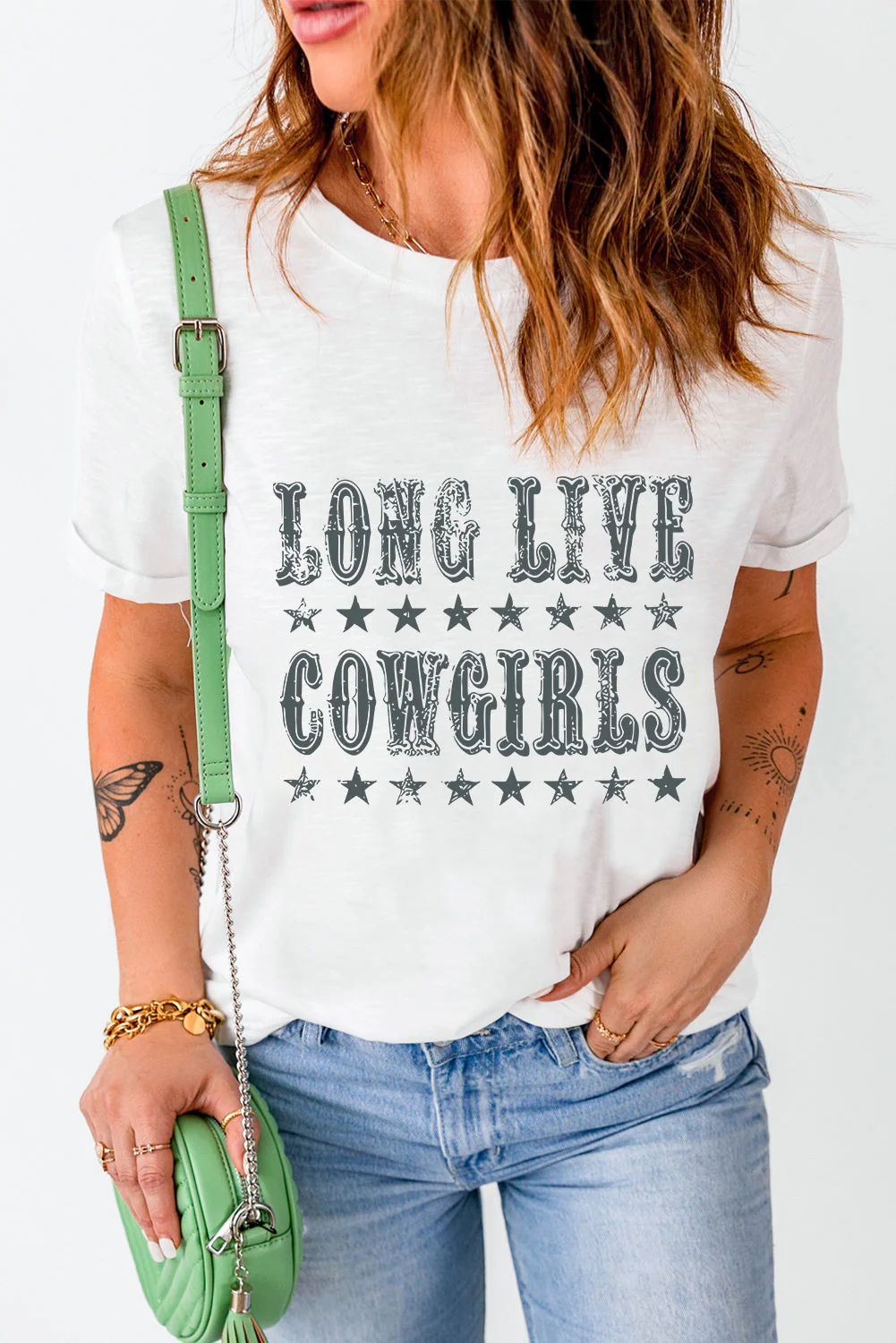 Letter Graphic Round Neck Short Sleeve T-Shirt - Image 2