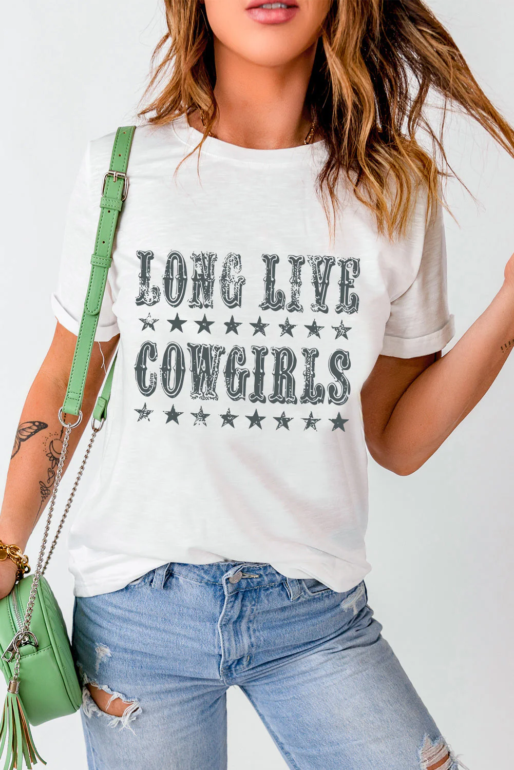 Letter Graphic Round Neck Short Sleeve T-Shirt - Image 3
