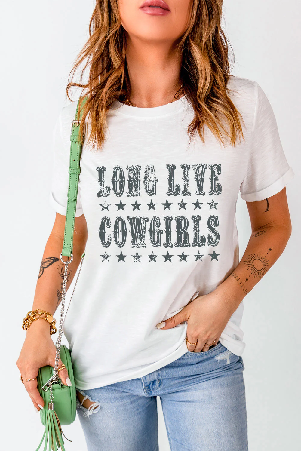Letter Graphic Round Neck Short Sleeve T-Shirt - Image 4