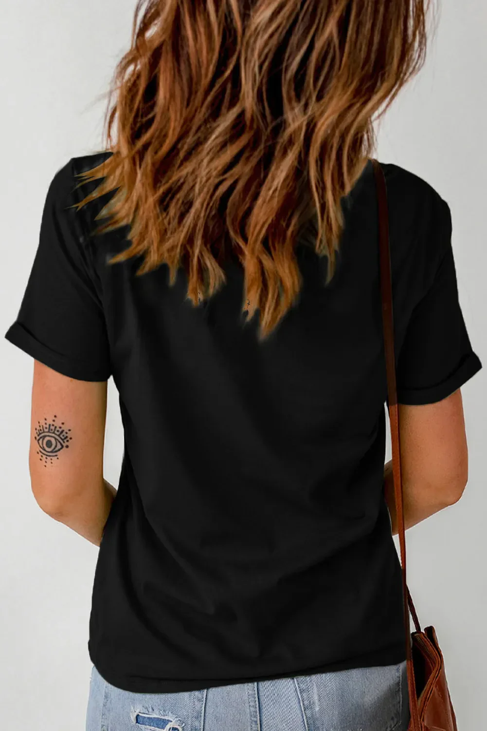 Letter Graphic Round Neck Short Sleeve T-Shirt - Image 3