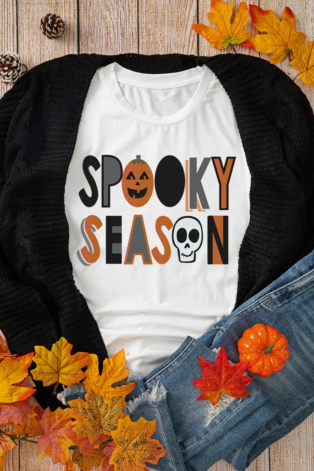 Letter Graphic Round Neck Short Sleeve T-Shirt - Image 5