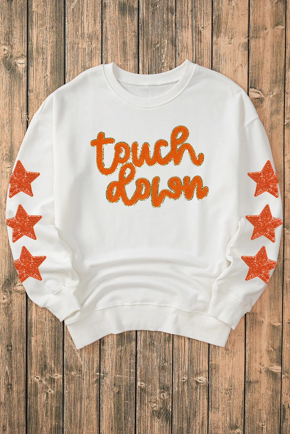 Letter & Star Round Neck Long Sleeve Sweatshirt - Image 4