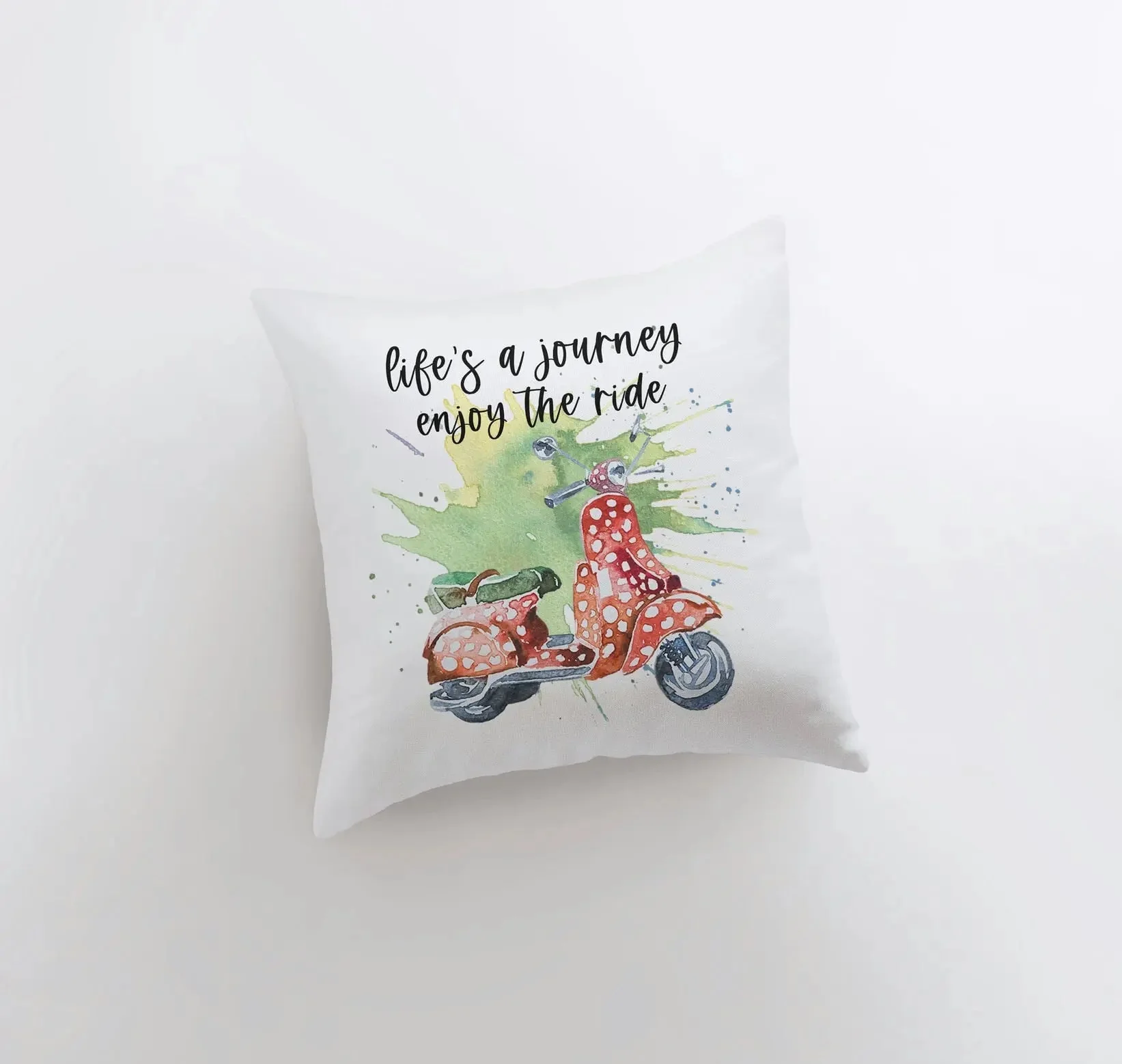 Life's a Journey | Pillow Cover | Travel Quote | Throw Pillow | Enjoy the Ride | Pillow | Inspirational Quote | Home Decor | Moped by UniikPillows - Image 3