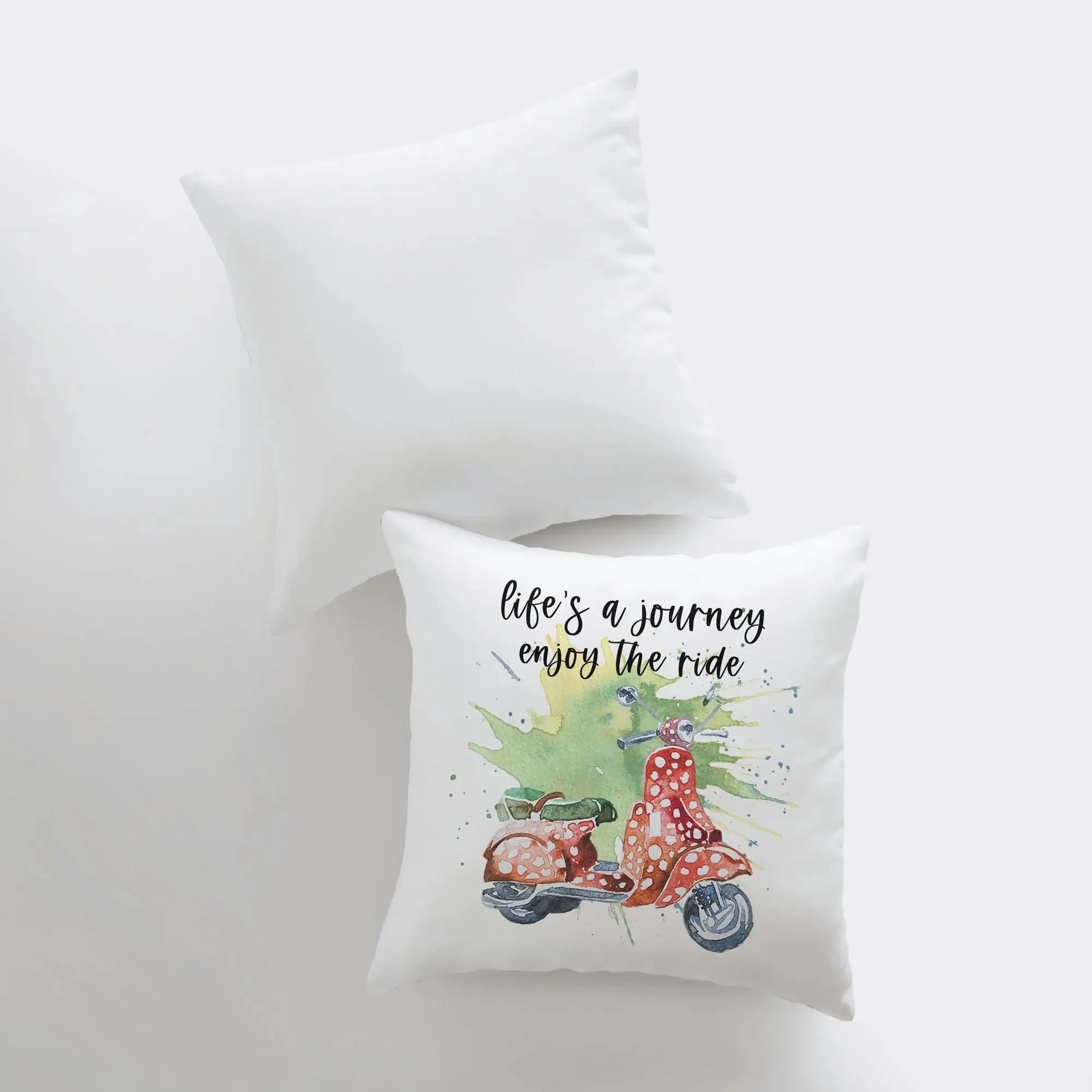 Life's a Journey | Pillow Cover | Travel Quote | Throw Pillow | Enjoy the Ride | Pillow | Inspirational Quote | Home Decor | Moped by UniikPillows - Image 4