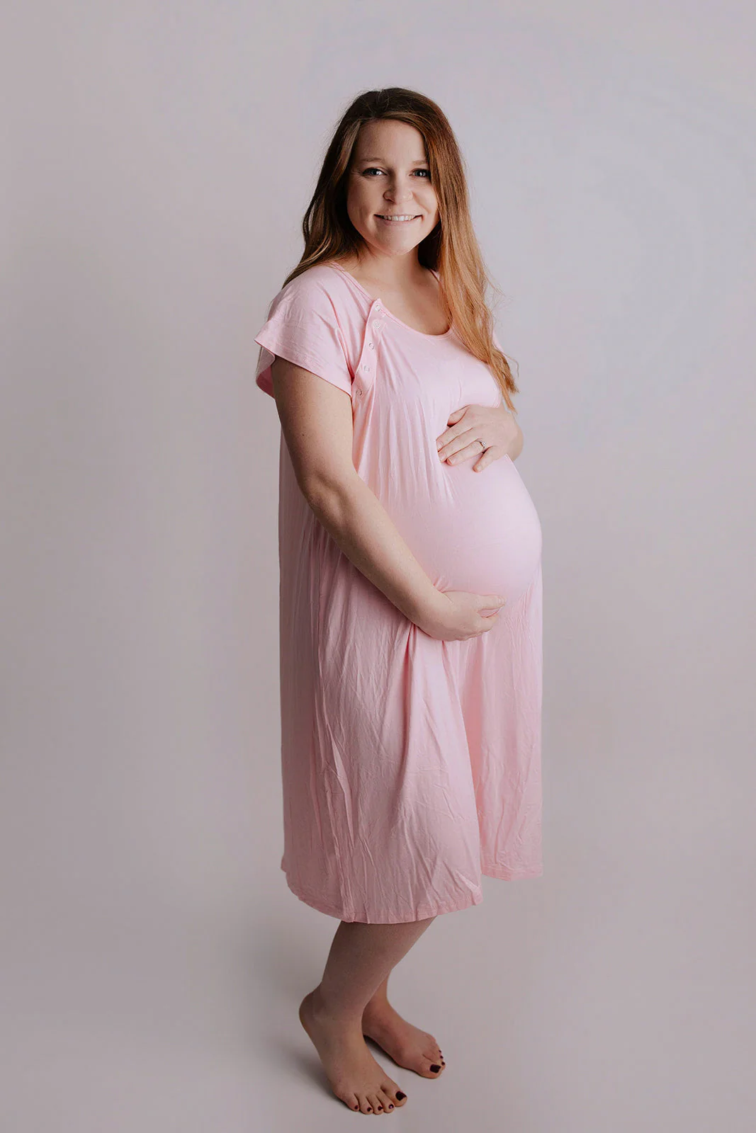 Light Pink Labor and Delivery Nursing Hospital Gown by Three Little Tots - Image 4