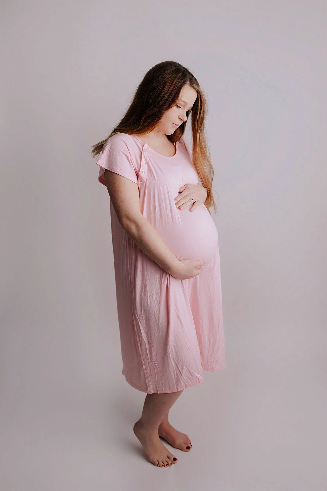 Light Pink Labor and Delivery Nursing Hospital Gown by Three Little Tots - Image 5
