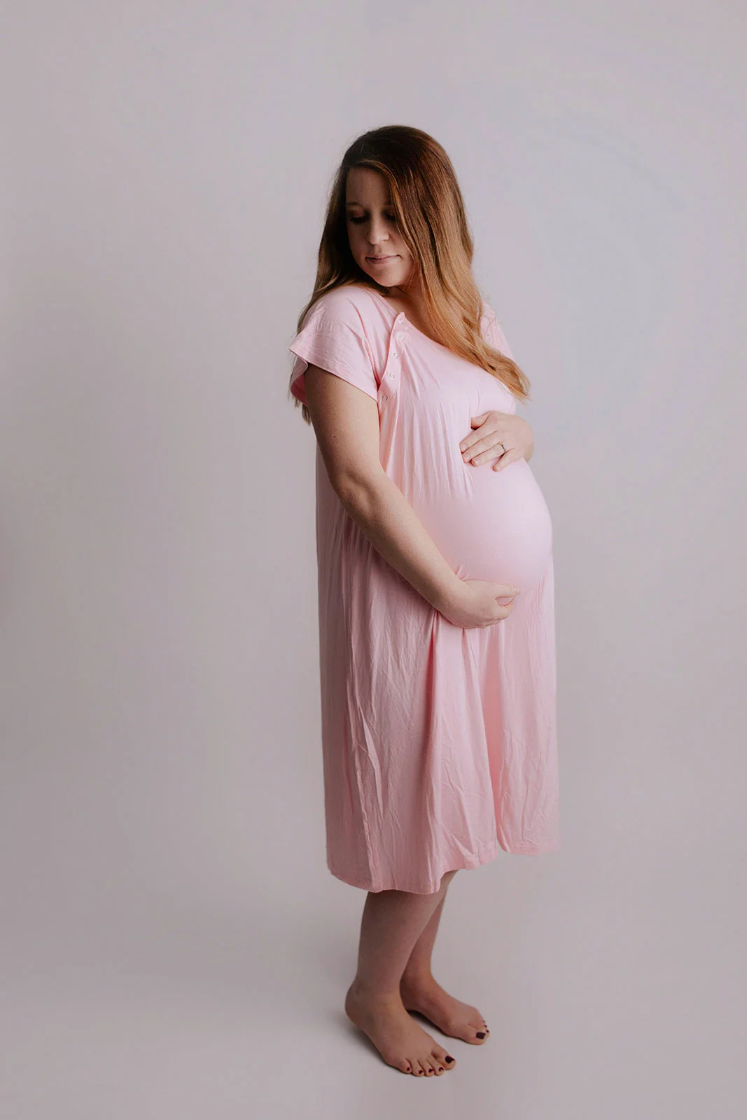 Light Pink Labor and Delivery Nursing Hospital Gown by Three Little Tots - Image 9