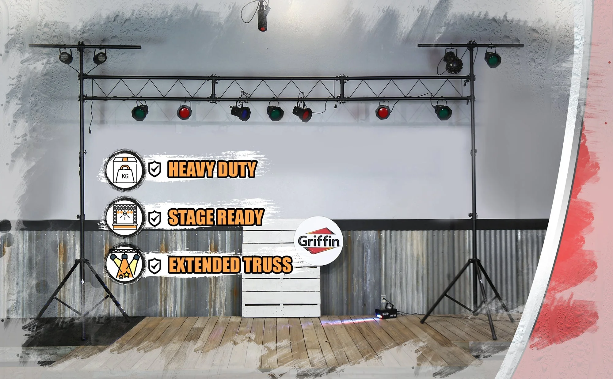 Light Truss Stand System by GRIFFIN - I-Beam Trussing Set & DJ Booth Platform Kit - Hanging Mount by GeekStands.com - Image 13