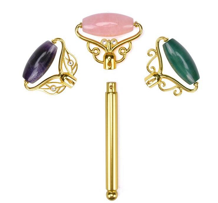 Limited Edition - Magic Wand - Jade, Rose Quartz, Amethyst Facial Roller w/ Stand by ZAQ Skin & Body - Image 3