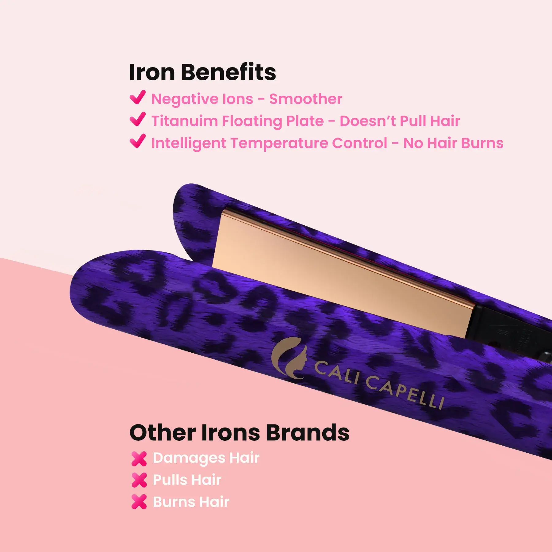 Limited: Pro-Series 1″ Titanium Hair Straightener Leopard by Calicapelli Hair Tools - Image 5