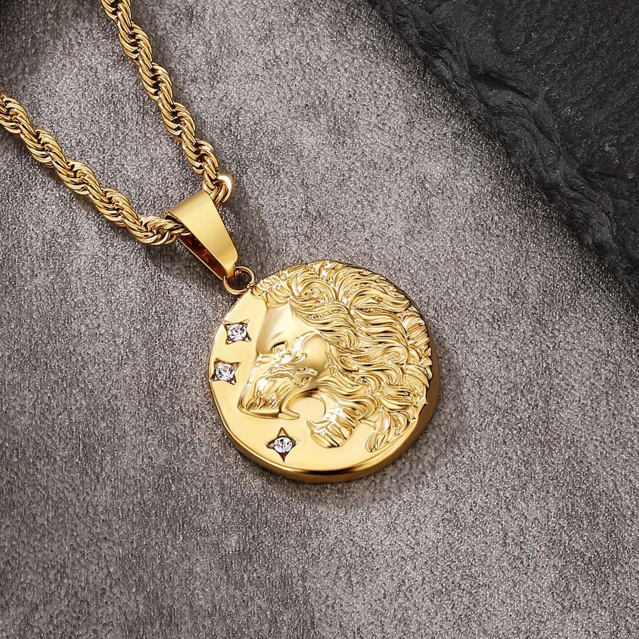 Lion Head Coin Pendant Necklace by Bling Proud | Urban Jewelry Online Store - Image 2