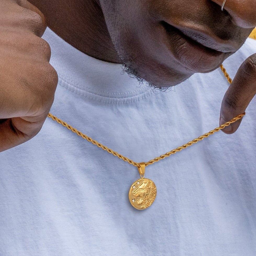 Lion Head Coin Pendant Necklace by Bling Proud | Urban Jewelry Online Store - Image 3