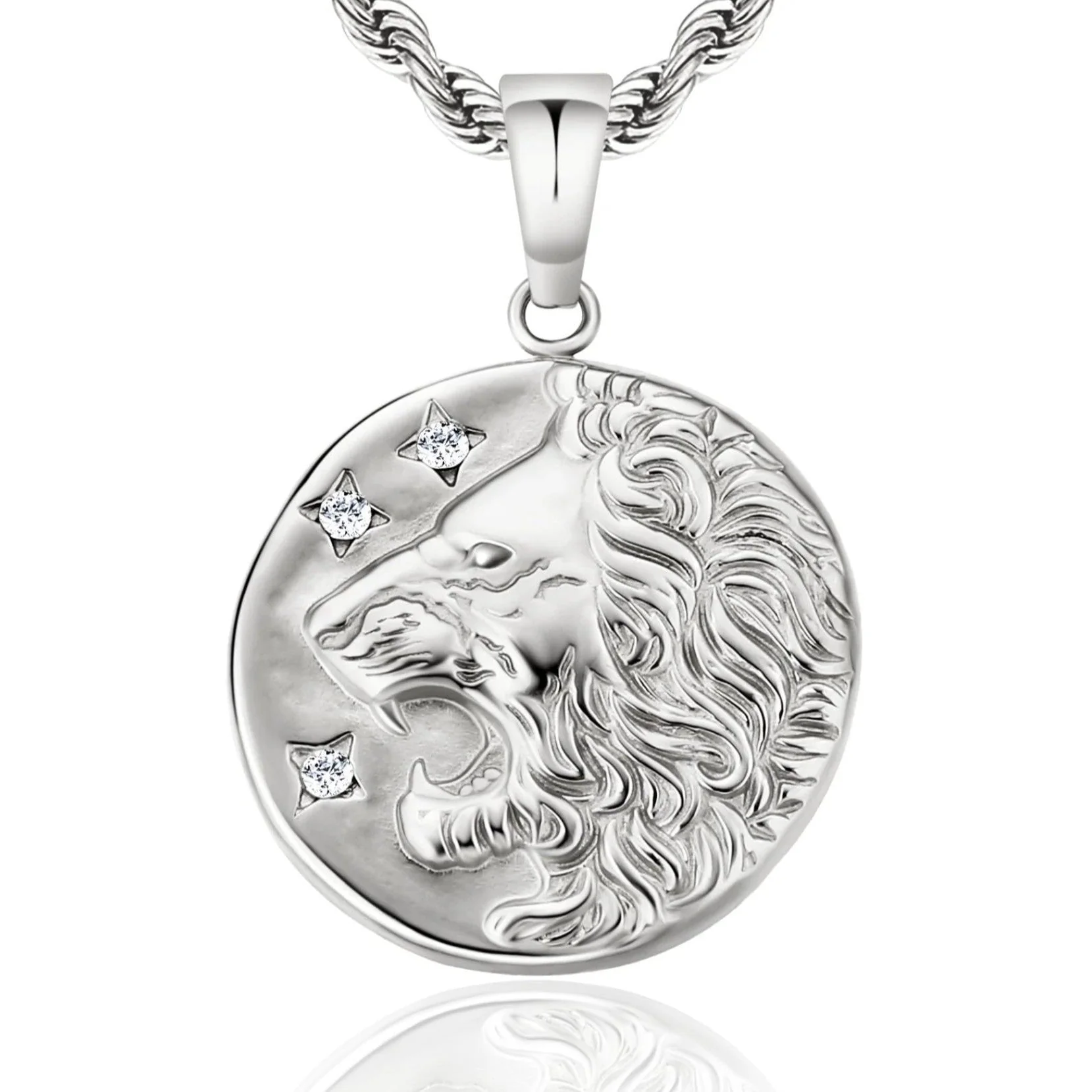 Lion Head Coin Pendant Necklace by Bling Proud | Urban Jewelry Online Store - Image 4