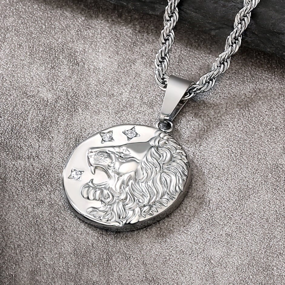 Lion Head Coin Pendant Necklace by Bling Proud | Urban Jewelry Online Store - Image 5