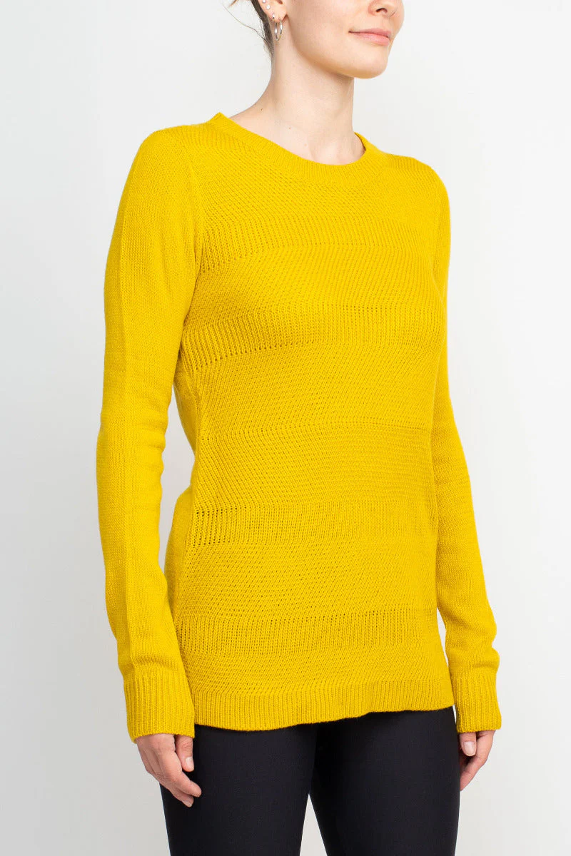 Lissy Crew Neck Long Sleeve Solid Knit Top by Curated Brands - Image 10
