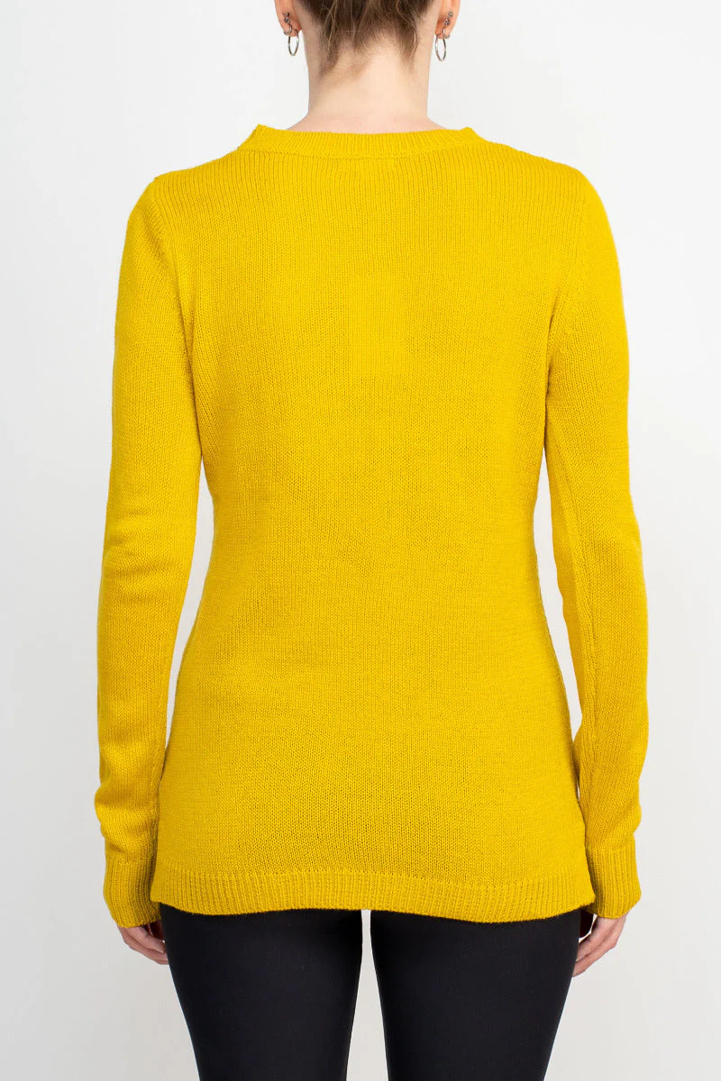 Lissy Crew Neck Long Sleeve Solid Knit Top by Curated Brands - Image 11