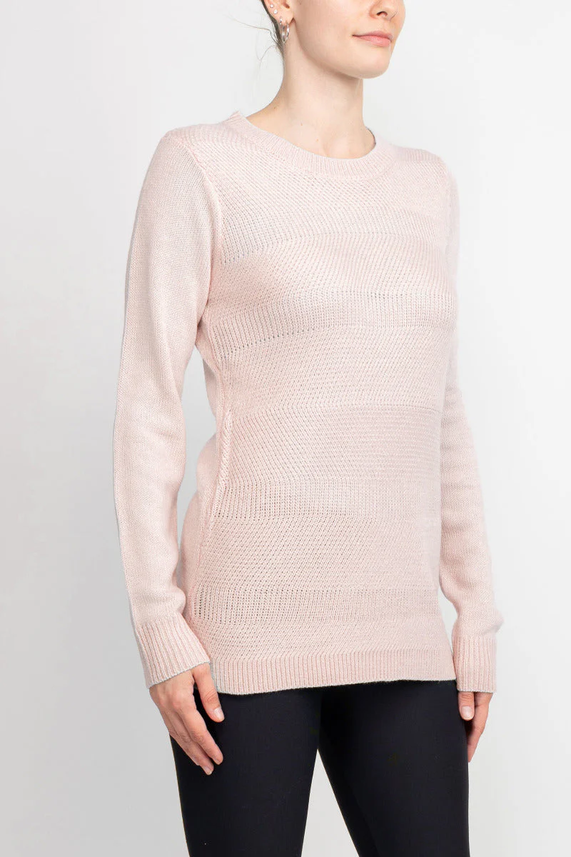 Lissy Crew Neck Long Sleeve Solid Knit Top by Curated Brands - Image 2