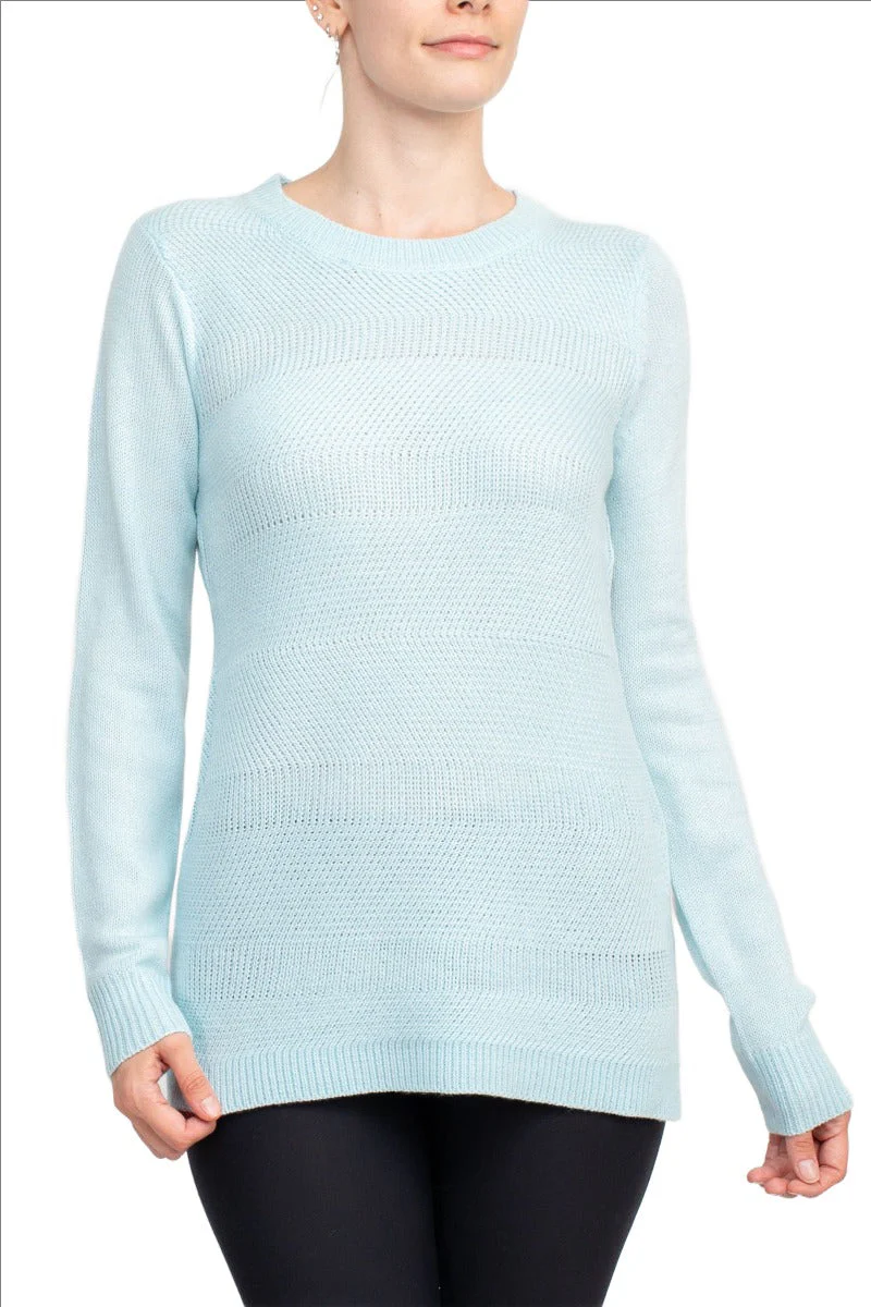 Lissy Crew Neck Long Sleeve Solid Knit Top by Curated Brands - Image 5