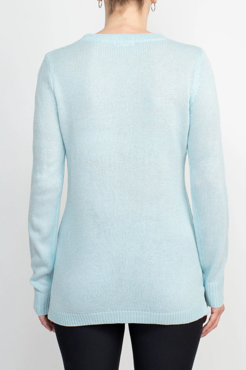 Lissy Crew Neck Long Sleeve Solid Knit Top by Curated Brands - Image 7