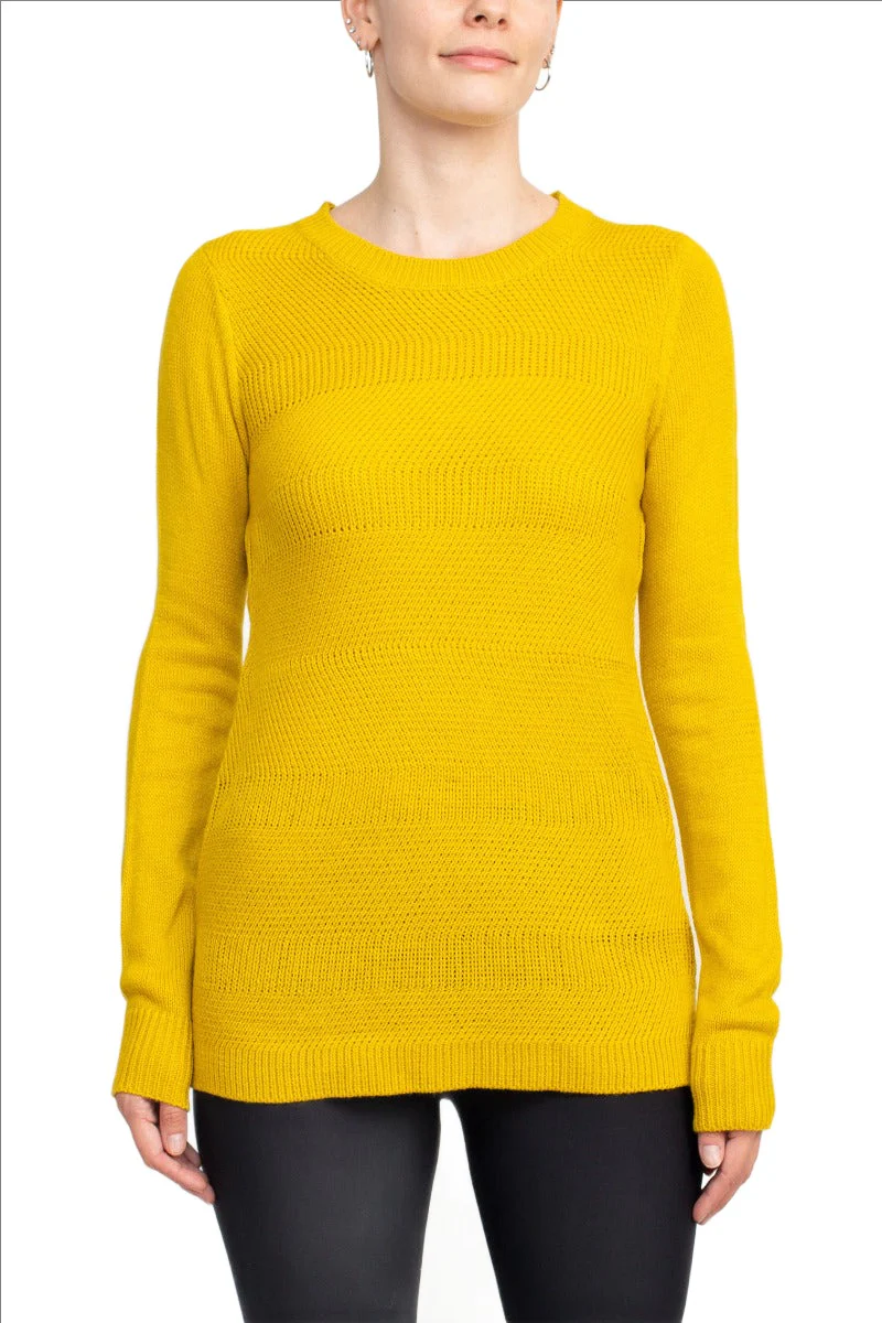 Lissy Crew Neck Long Sleeve Solid Knit Top by Curated Brands - Image 9