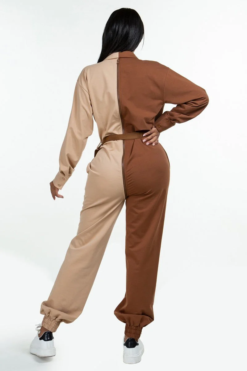 Long Sleeve Oversized Cozy Shirt Jumpsuit - Image 4