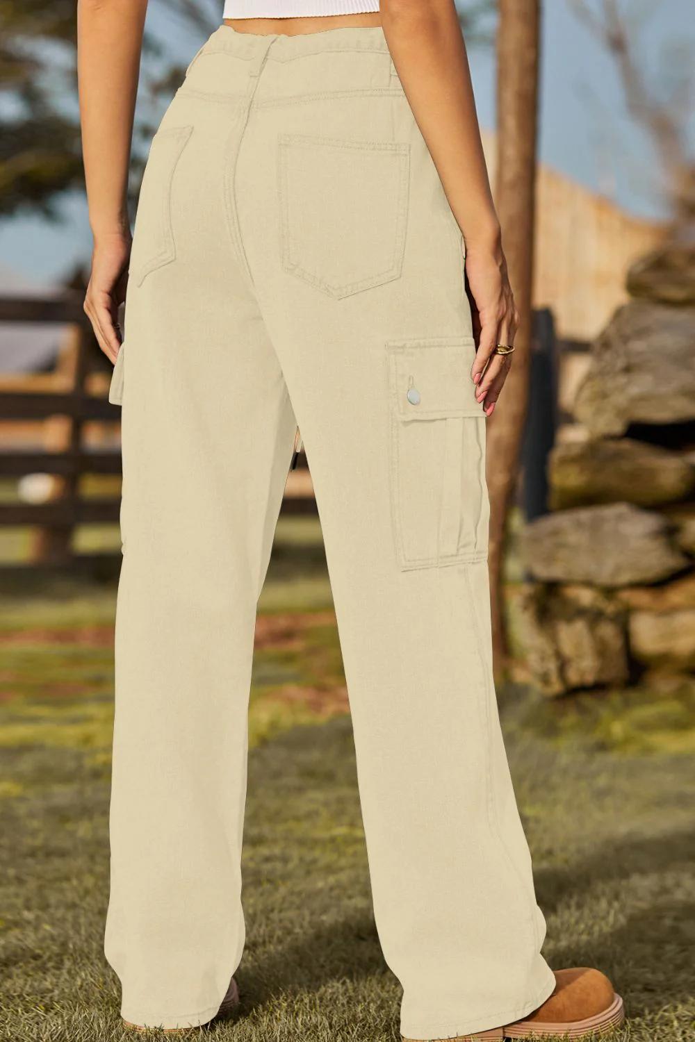 Loose Fit Drawstring Jeans with Pocket - Image 15