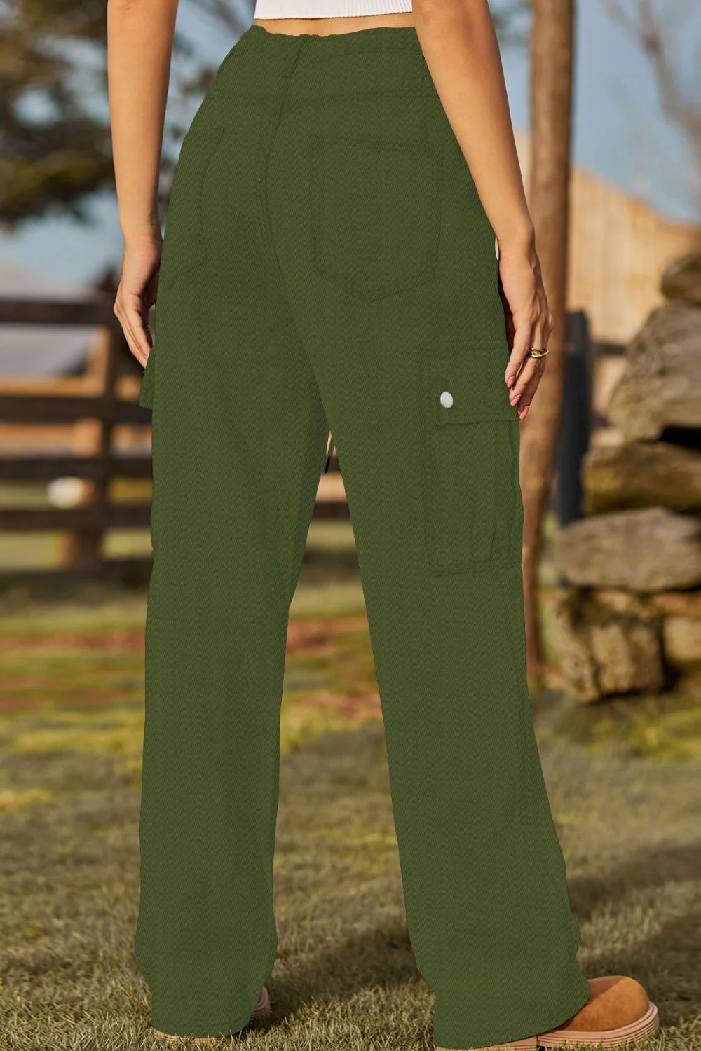 Loose Fit Drawstring Jeans with Pocket - Image 19
